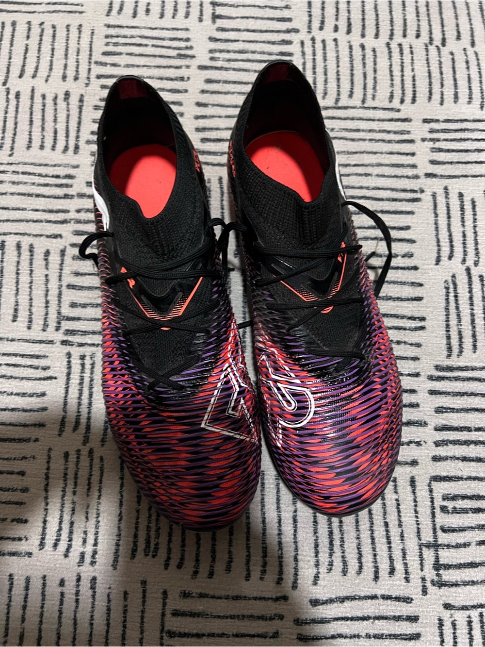 Puma Black and Pink-Purple Gradient Soccer Cleats